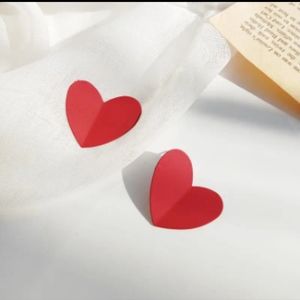 Red folded heart earrings metal nice rich. I own these but they shipped 2 BNWT